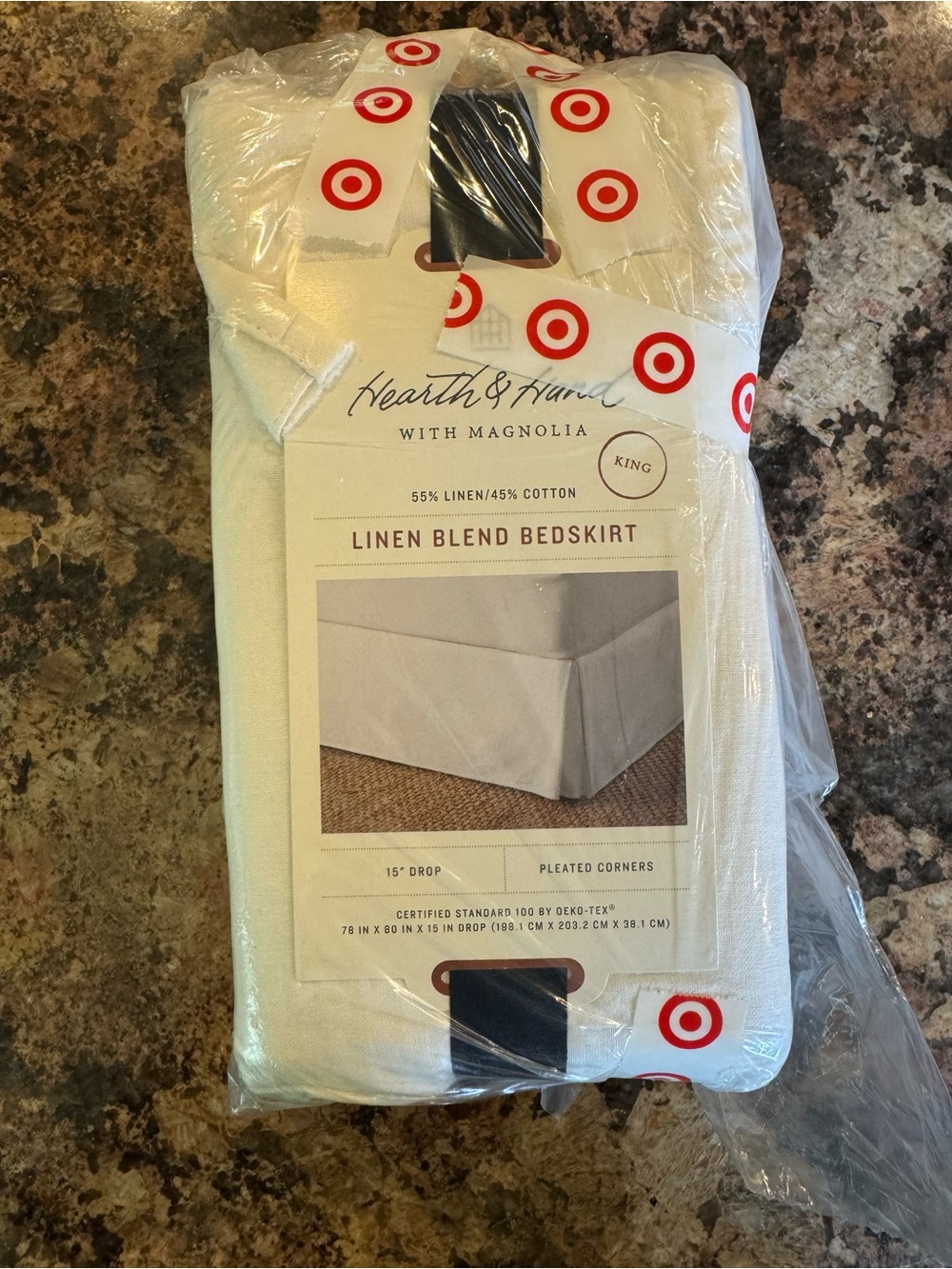 Hearth & Hand with Magnolia Linen Blend Bedskirt - King, White